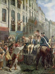 Robespierre (1758-94) y Saint-Just (1767-94) camino de la guillotina, 28 de julio de 1794, 1884